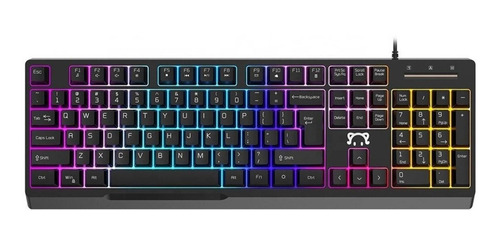 Imagen 1 de 6 de Teclado gamer Ajazz STK090 QWERTY inglés US color negro con luz RGB