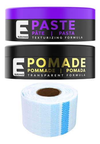 Pomada Y Pasta Elegance Barba Cabello Bigote + Papel Cuello