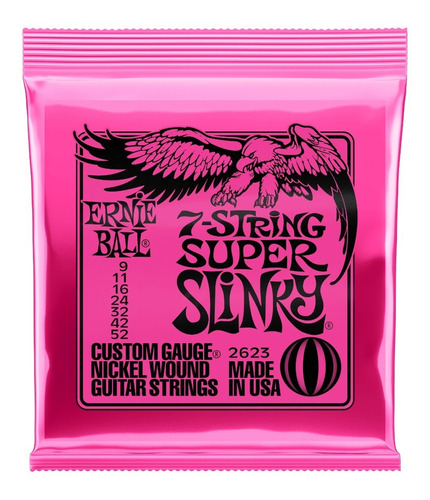 Encordoamento Ernie Ball Super Slinky 7-string Nickel 2623
