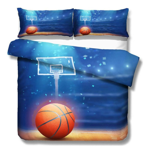 Juego De Cama 3d Para Niños, Baloncesto, Tamaño King, Funda 