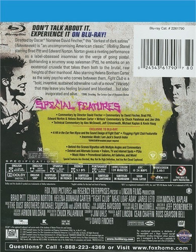 Imagen 2 de 3 de Blu-ray Fight Club / El Club De La Pelea