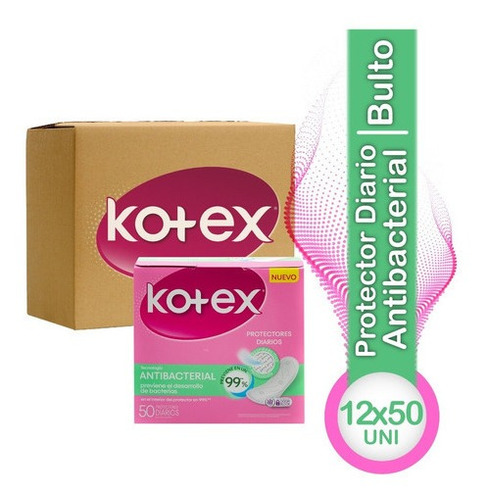 Protectores Diarios Femenino Antibacterial Bulto 12x50 Kotex