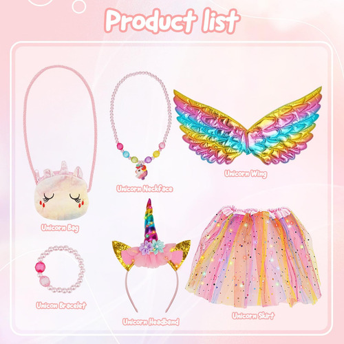 Cakka Conjunto De Disfraces De Unicornio, 6 Piezas Disfraz D