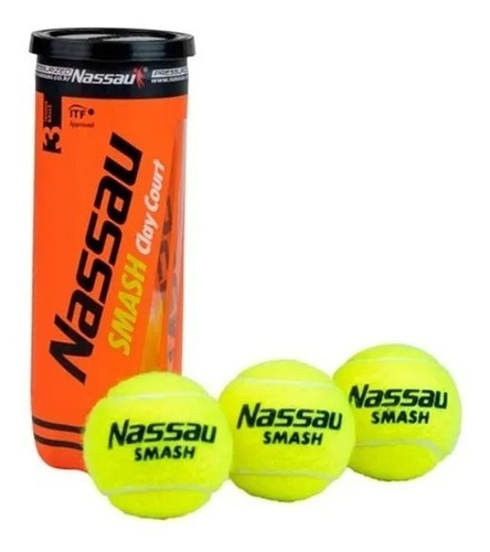 Pelotas Tenis Nassau Smash Polvo Ladrillo Clay Profesional