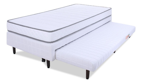 BF Colchões Cama Box Auxiliares 188x88cm branco solteiro