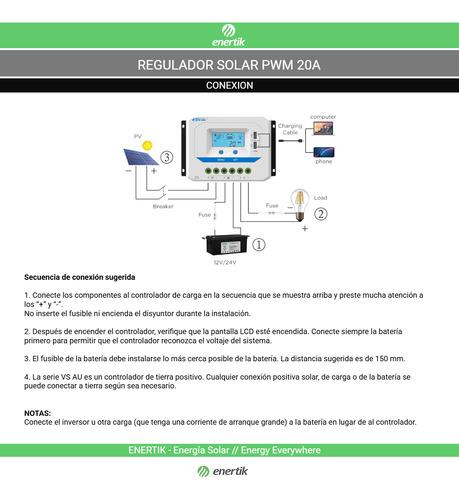 Regulador De Carga Para Panel Solar 20a Con Usb Epever