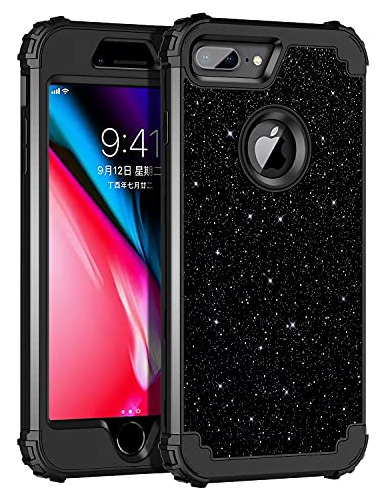 Funda Para iPhone 8 Plus iPhone 7 Plus Shiny Negro Hybrid-02