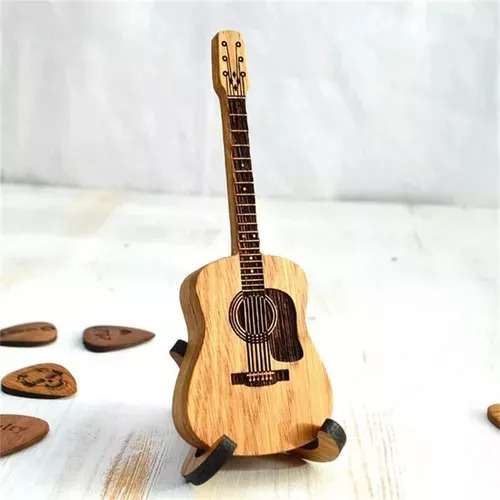Picker De Guitarra De Madera + PĂșa De Guitarra