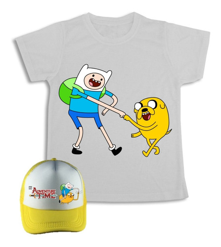 Hora De Aventura Camiseta + Gorra  Combo Para Niños