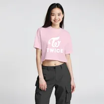 Comprar Crop Top Rosa - Twice Logo - Kpop Aesthetic Corea