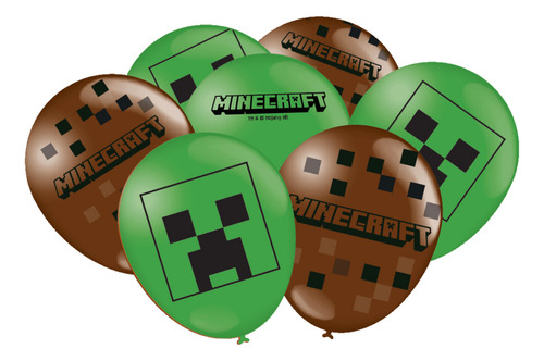Bexiga Balões Minecraft No9 C/25 Unid. - Festcolor Cor Colorido