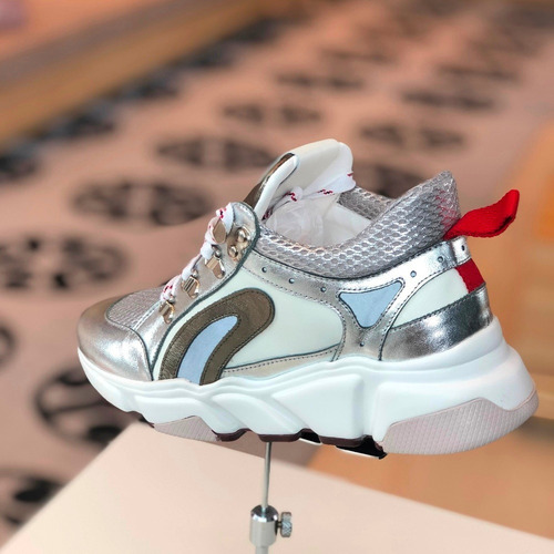 Tênis Carrano Chunky Sneaker Prata Branco - Loja Berti Maria | Mercado Livre