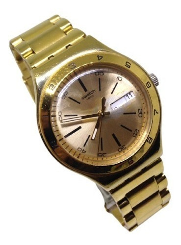 Relógio De Pulso Swatch Dourado Feminino Webclock U09840