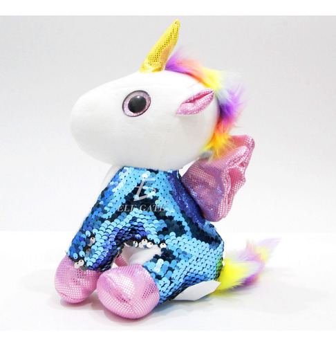 Unicornio Pony Arcoíris Lentejuela Peluche Juguete Suave