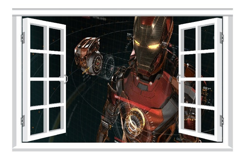 Vinilos Efecto Ventana 3d Iron Man - Cali - 1m X 60cm