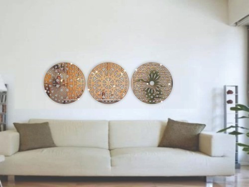 Kit Espelhos Decorativos Mandalas Acrílico Espelhado
