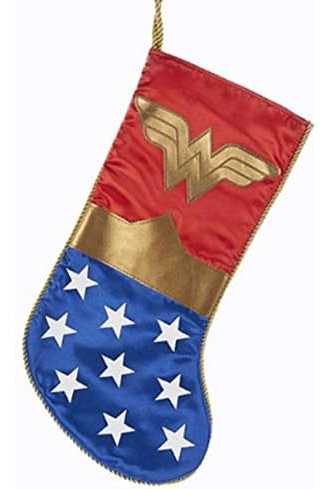 Calcetín Navideño Con Logo De Kurt Adler Wonder Woman, Talla