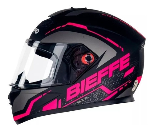 Capacete Moto Fechado Bieffe B12 Aragon Preto Colorido 56