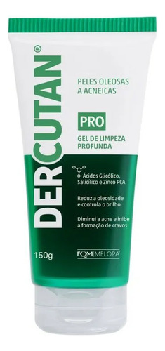 Melora Gel De Limpeza Profunda Dercutan Pro 150g Tipo De Pele Todo Tipo De Pele