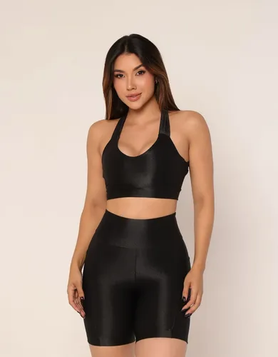 Conjunto Fitness Canelado Top Com Alta Sustentação