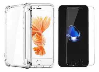 Kit Capa Case Transparente + Pelicula P/ iPhone 6 / 6s