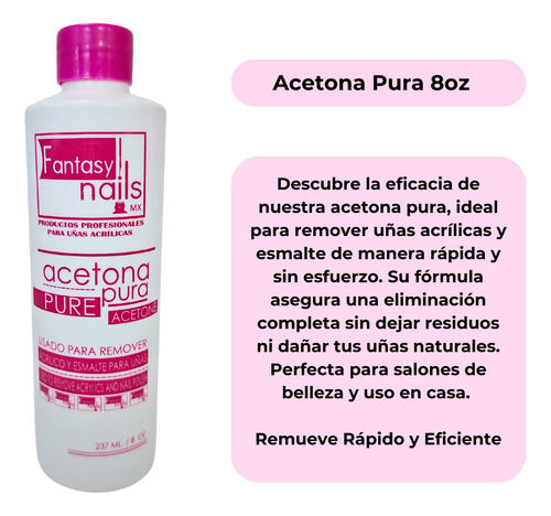 Monomero Final Wipe Acetona Liquido Para Uñas Fantasy Nails
