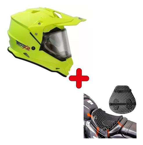 Casco Techx2 632a Cross Con Mica Ecer22-05 Y Dot/ Remate