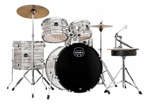 Bateria Acústica Mapex 5 Cm5294ft Branco Mármore