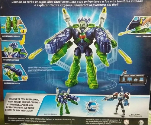 Muñeco Max Steel Turbo Makino Tanque De Batalla 30cm Único (Usado)