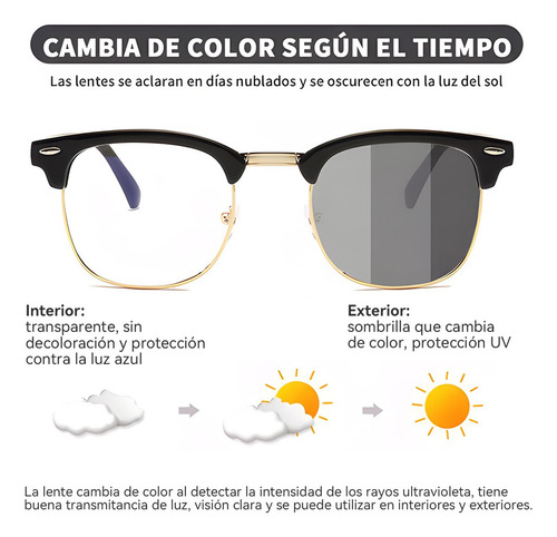 De 2pz Lentes Fotocromática Gafa Con Filtro De Luz Azul