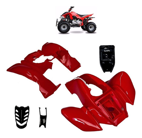 Carcasa Plástica Atv 200cc  250cc Rojo / Negro