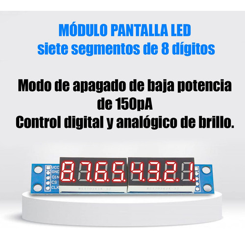 Kit 2 Placas Display 7 Segmentos 8 Dígitos Rojos Max7219