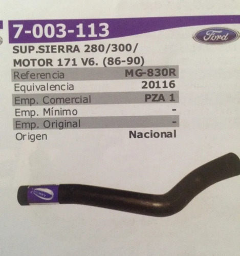 Manguera Radiador Superior Sierra V6 Xr4i 280 300 Csi Xr6i