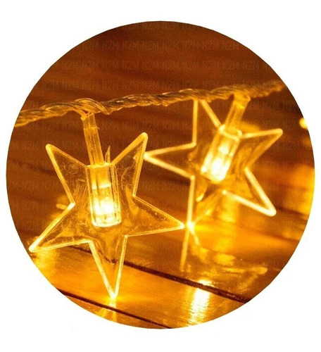 Guirnalda Estrellas Transparentes Luces Led 220v Navidad