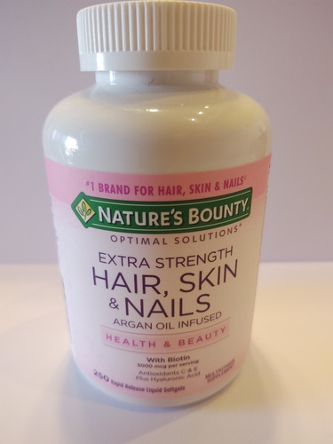 Natures Bounty Hair, Skin & Nails Com 250 Cápsulas Importado