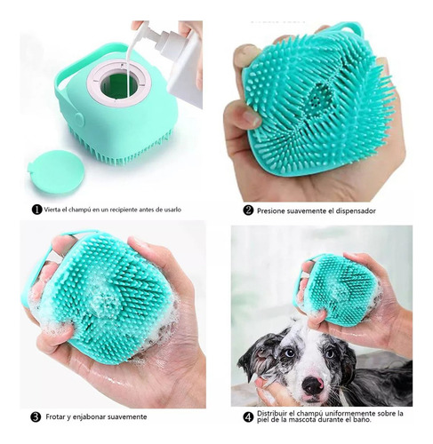 Cepillo Para Perro De Baño Masajeador Dispensador De Shampoo
