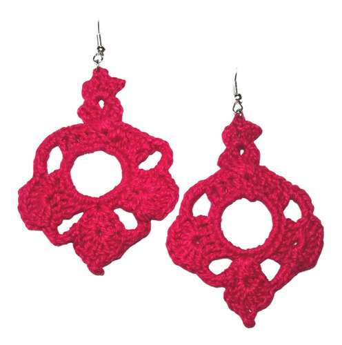 Aretes Tejidos Artesanales Ganchillo Crochet Largos Casuales