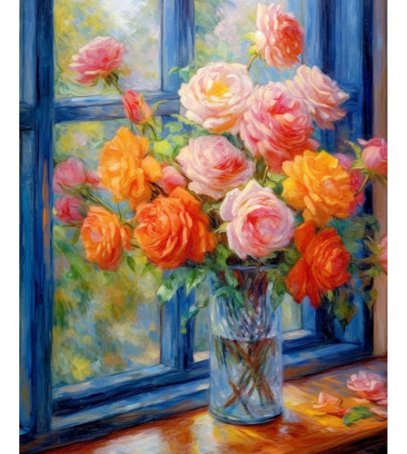 Pintura De Flores De Rosas Por Número Adultos, Kits De...