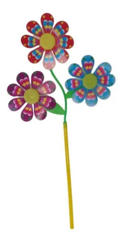 Imagem 2 de 2 de 12 Catavento De 3flor Artificial Decoração Festa Jardim Vovó