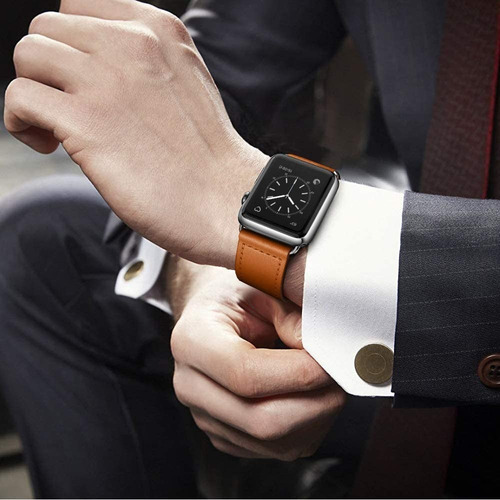 Correa 100% Cuero Genuino Lujo 4 Colores Para Apple Watch