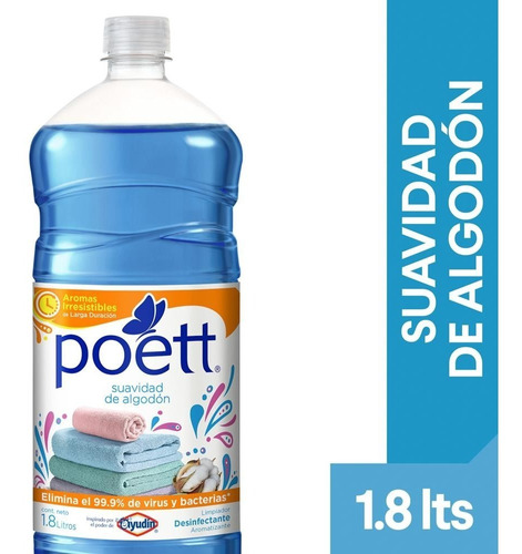 Desinfectante Liquido Poett Suavidad De Algodon X 1,8 Lt