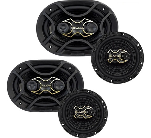 Alto Falante Bravox Facil 6 + Triaxial Quadriaxial 6x9 Kit