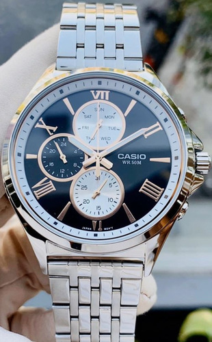 Reloj Original Casio® Caja Grande 3 Esferas 50 M W. R. Nuevo