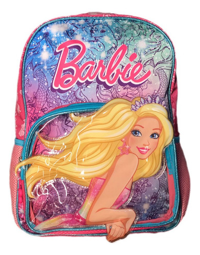 Mochila Escolar De Moda Barbie Sirena Original Con Lapicera