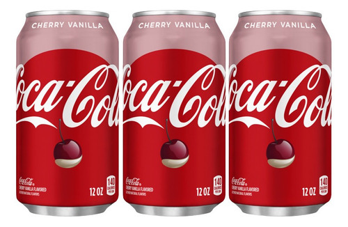 Refrigerante Coca Cola Cherry Vanilla Caixa 3 Latas 355ml
