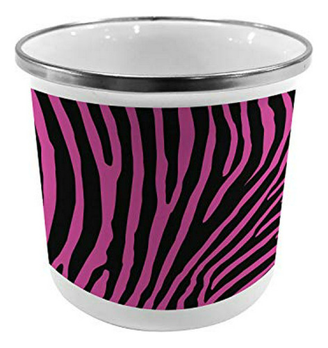 Tazas De Campismo - Lunarable Zebra Print Steel Camping Mug,