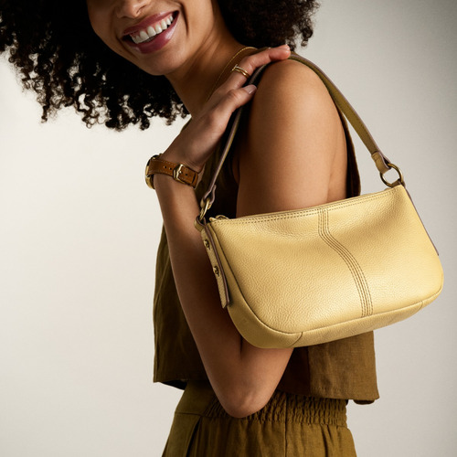 Bandolera Para Mujer Jolie De Piel Color Amarillo Fossil