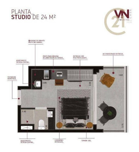 Imagem 4 de 25 de Apartamento Com 1 Dormitório Studio À Venda, 25 M² Por R$ 390.000 - Perdizes - São Paulo/sp - Ap24145