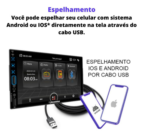 Multimídia Mp5 Ford Ká 14 15 16 17 18 Usb Bt Mold Câm Int