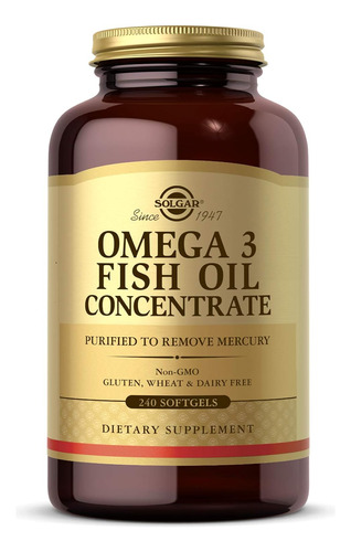 Concentrado De Aceite De Pescado Solgar Omega-3, 240 Capsula